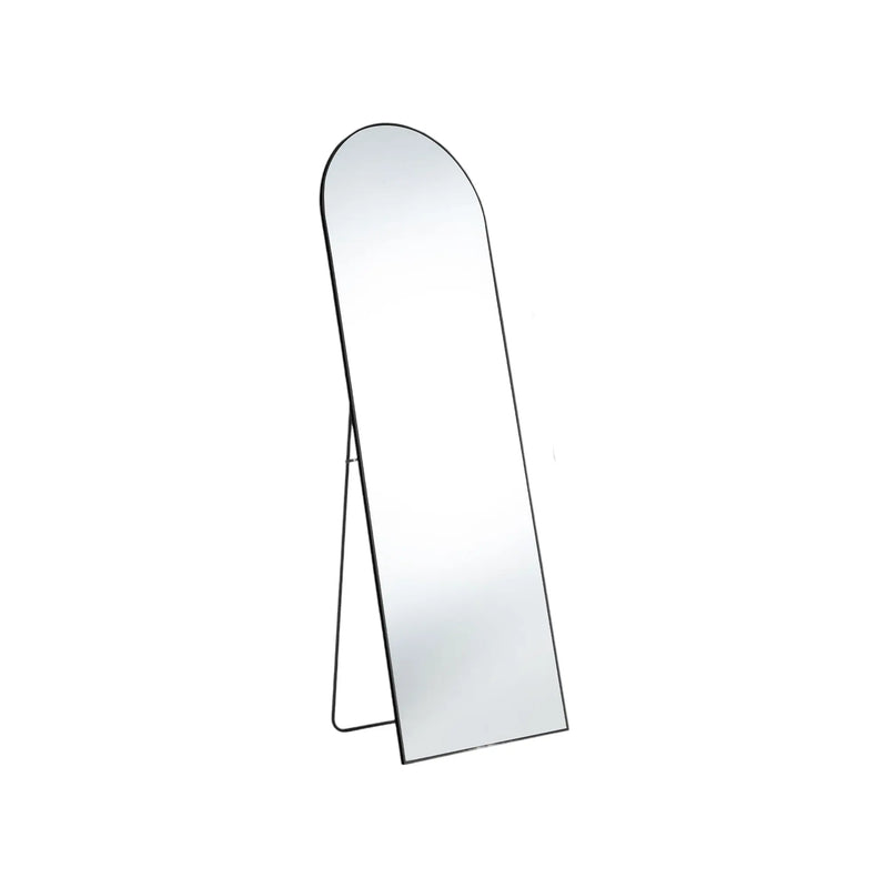 63" Black Metal Arch Freestanding and Wall Mount Framed Full Length Mirror Homeroots Bed & Bath
