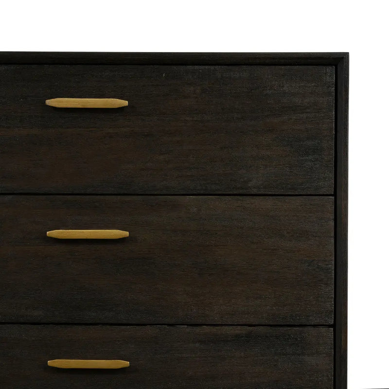 63" Brown Solid Wood Six Drawer Dresser - GreatEagleInc
