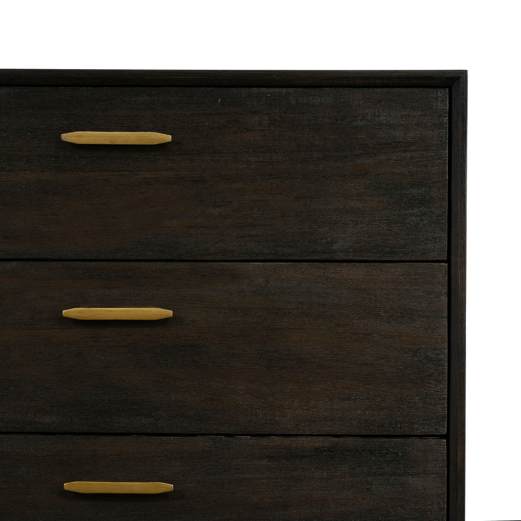 63" Brown Solid Wood Six Drawer Dresser - GreatEagleInc