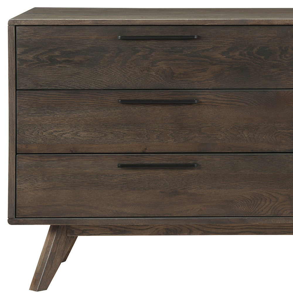 63" Dark Brown Solid Wood Six Drawer Double Dresser - GreatEagleInc