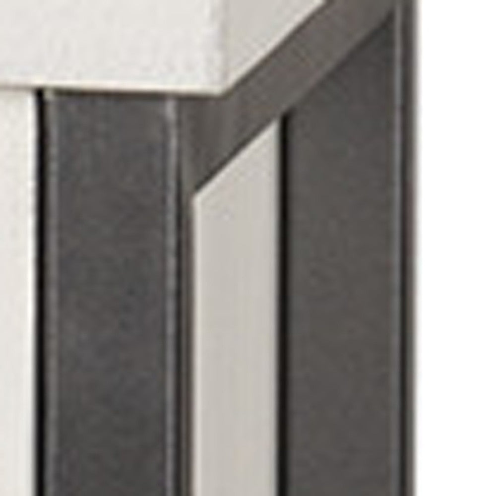 63" Gray And White Wood Carved Geometric Six Drawer Sideboard Homeroots Kitchen & Dining