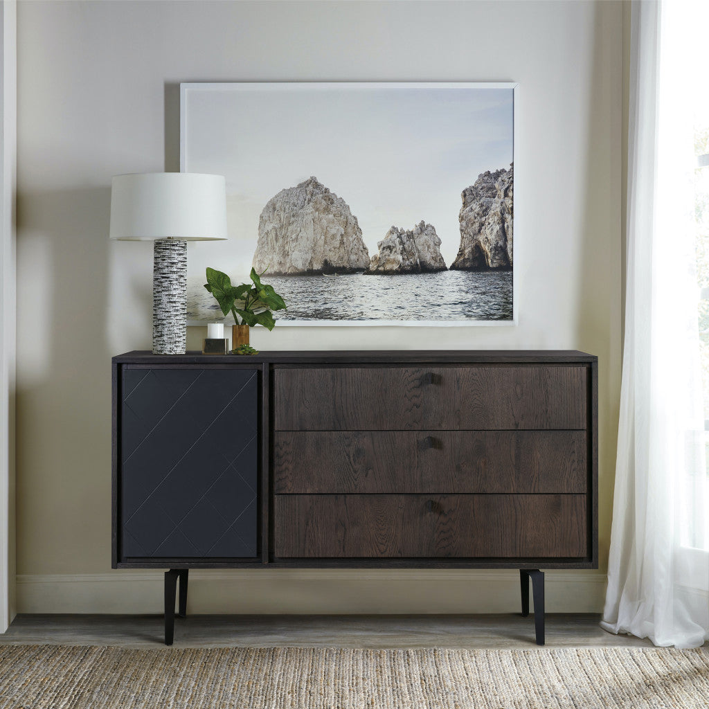 63" Gray Solid Wood Three Drawer Dresser - GreatEagleInc