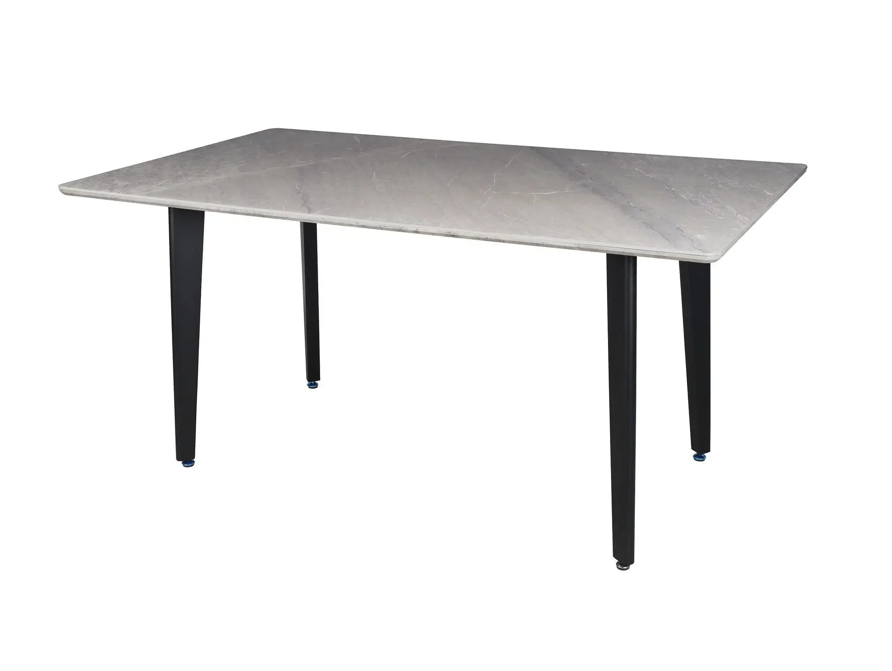 63" Gray Stone and Metal Dining Table Homeroots Kitchen & Dining