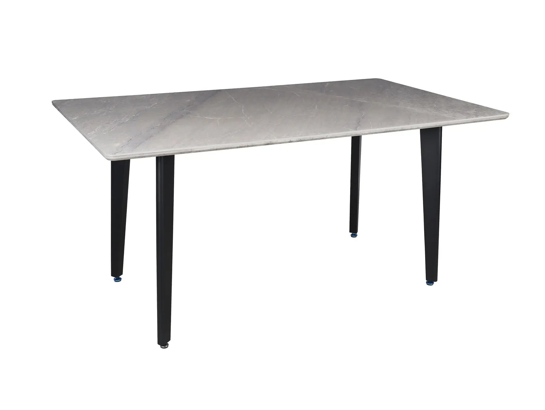 63" Gray Stone and Metal Dining Table Homeroots Kitchen & Dining