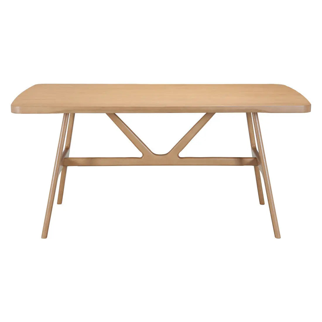 63" Natural Solid Wood Trestle Base Dining Table Homeroots Kitchen & Dining