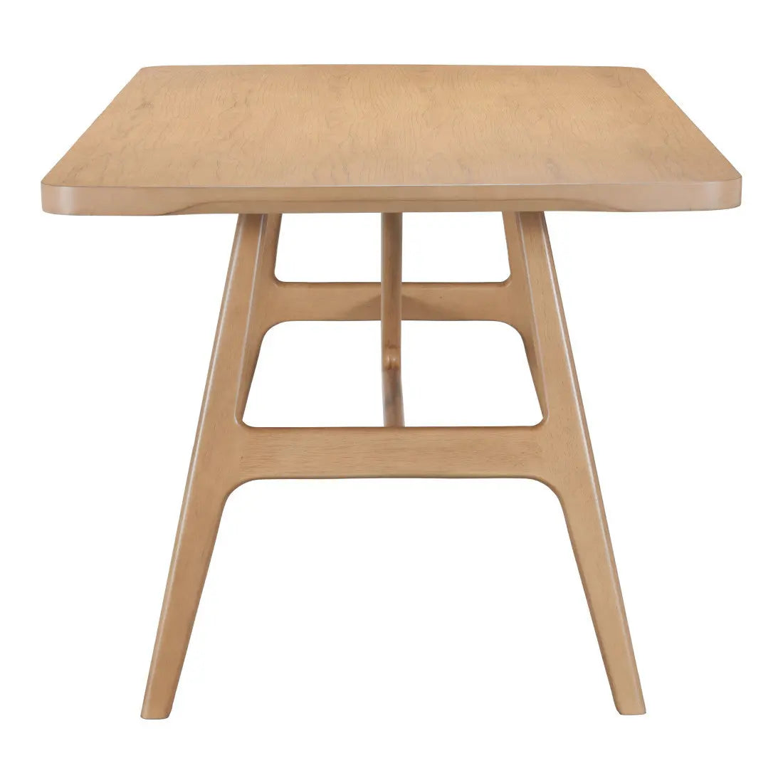 63" Natural Solid Wood Trestle Base Dining Table Homeroots Kitchen & Dining