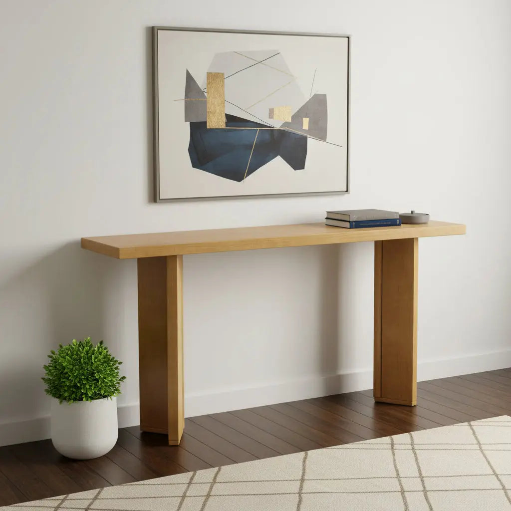 63" Natural Wood Coffee Table Homeroots Living Room