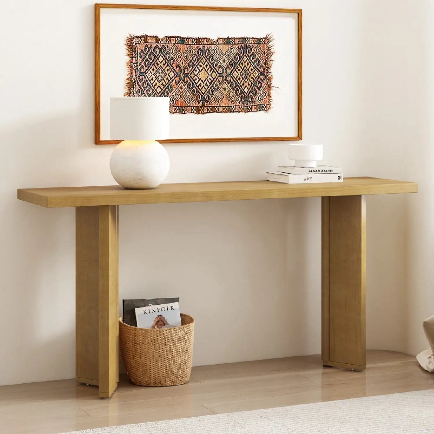 63" Natural Wood Coffee Table Homeroots Living Room