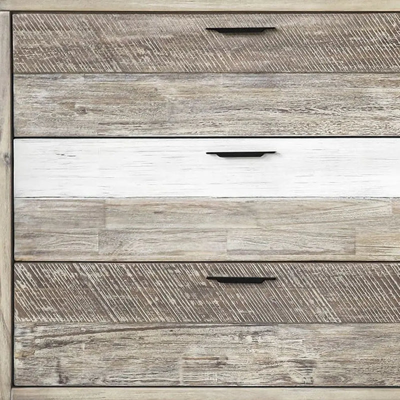 63" Natural and Ivory Solid Wood Six Drawer Double Dresser - GreatEagleInc