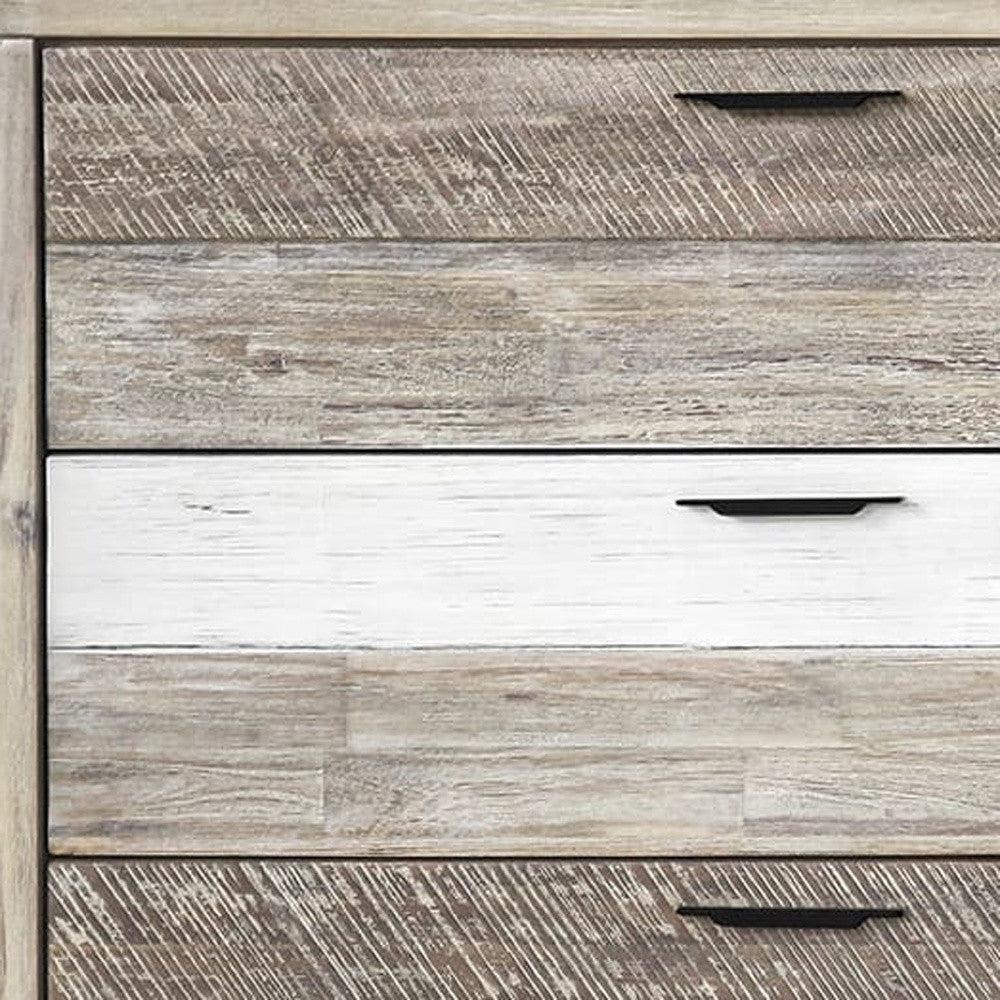 63" Natural and Ivory Solid Wood Six Drawer Double Dresser - GreatEagleInc
