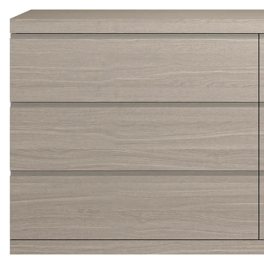 63" Oak Wood Six Drawer Double Dresser Homeroots Bed & Bath