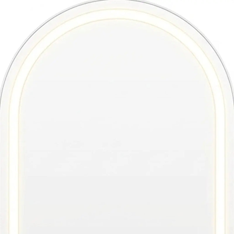 63" Silver Arch Lighted Freestanding And Wall Mounted Framed Full Length Mirror Homeroots Bed & Bath