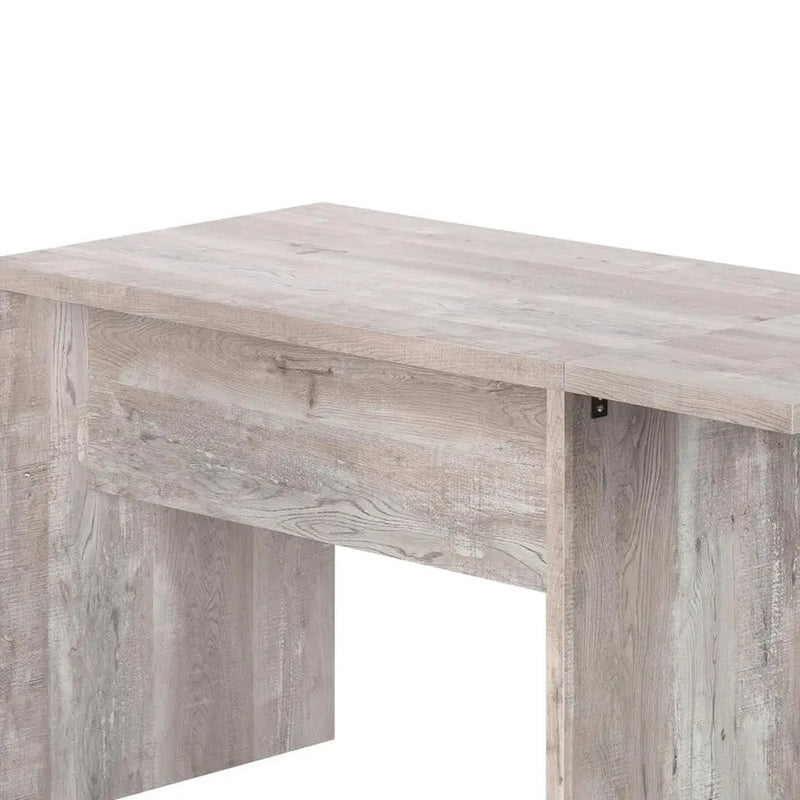 63" Taupe L Shape Computer Desk With Eight Drawers - GreatEagleInc