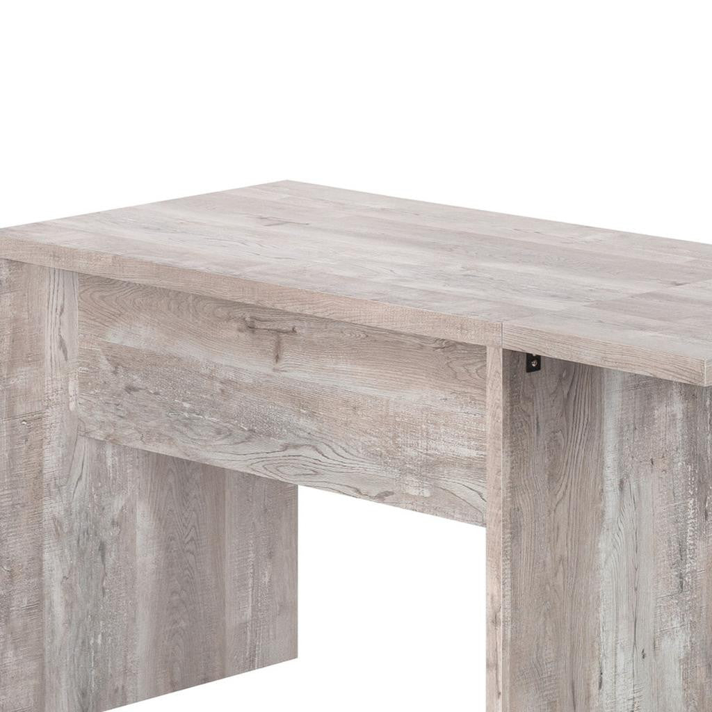 63" Taupe L Shape Computer Desk With Eight Drawers - GreatEagleInc
