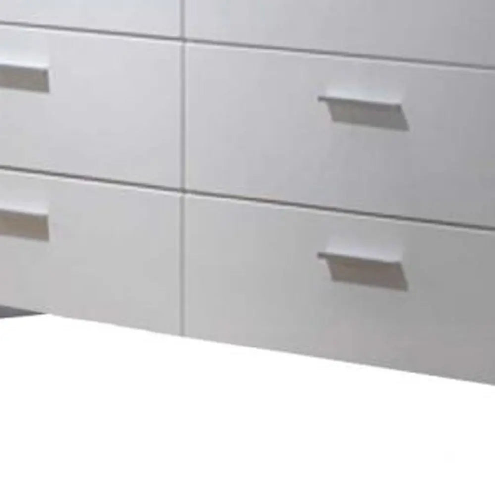 63" White Six Drawer Double Dresser - GreatEagleInc
