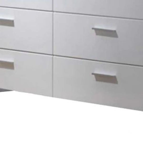 63" White Six Drawer Double Dresser - GreatEagleInc