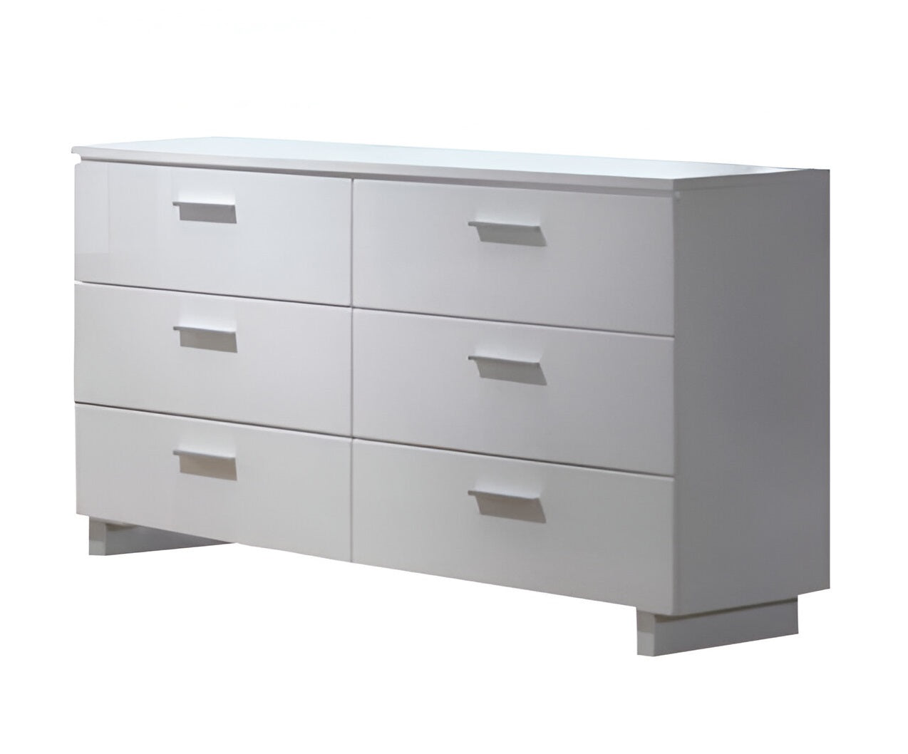 63" White Six Drawer Double Dresser - GreatEagleInc