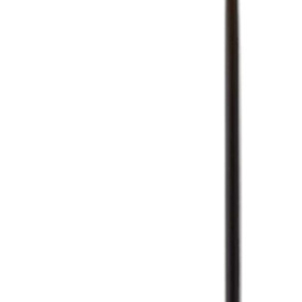 64" Beige And Black Tray Table Floor Lamp With Beige Fabric Drum Shade - GreatEagleInc