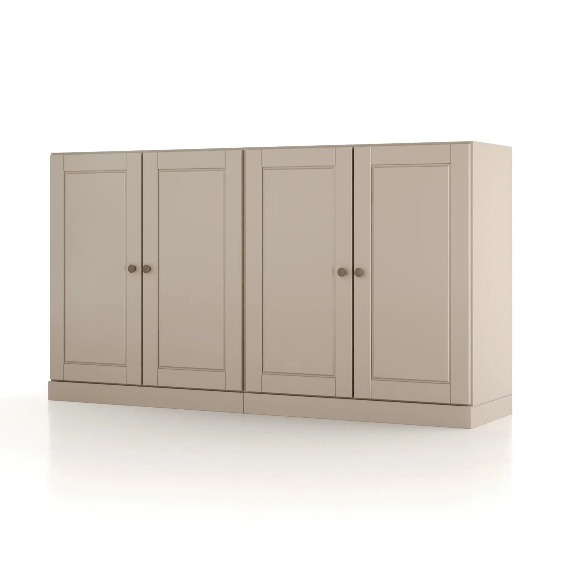 64" Beige Solid Wood Sideboard With Two Doors Homeroots Kitchen & Dining