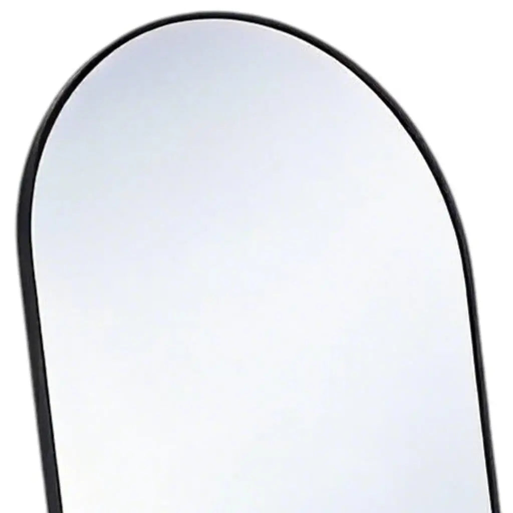 64" Black Aluminum Arch Freestanding And Wall Mounted Framed Full Length Mirror Homeroots Bed & Bath