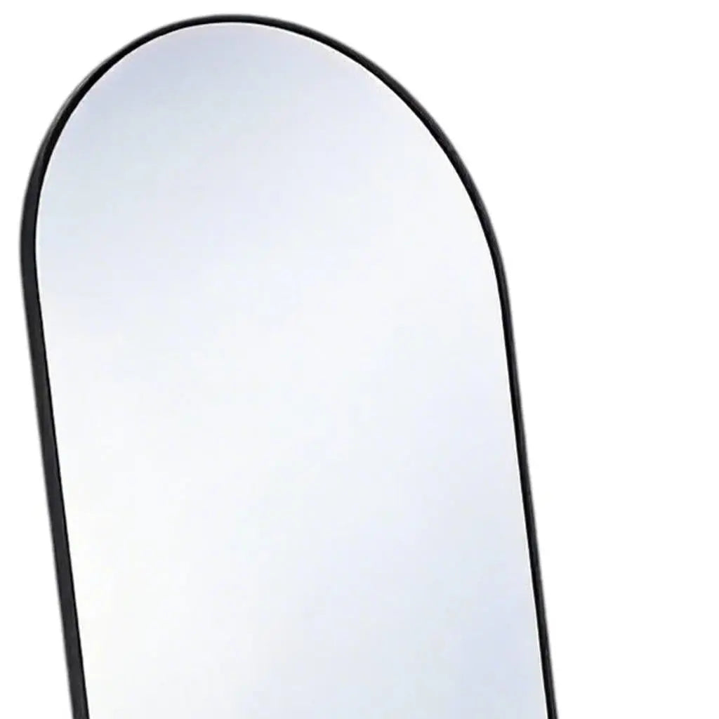 64" Black Aluminum Arch Freestanding And Wall Mounted Framed Full Length Mirror Homeroots Bed & Bath