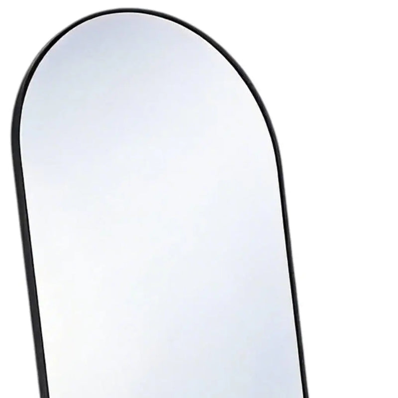 64" Black Aluminum Arch Freestanding And Wall Mounted Framed Full Length Mirror Homeroots Bed & Bath