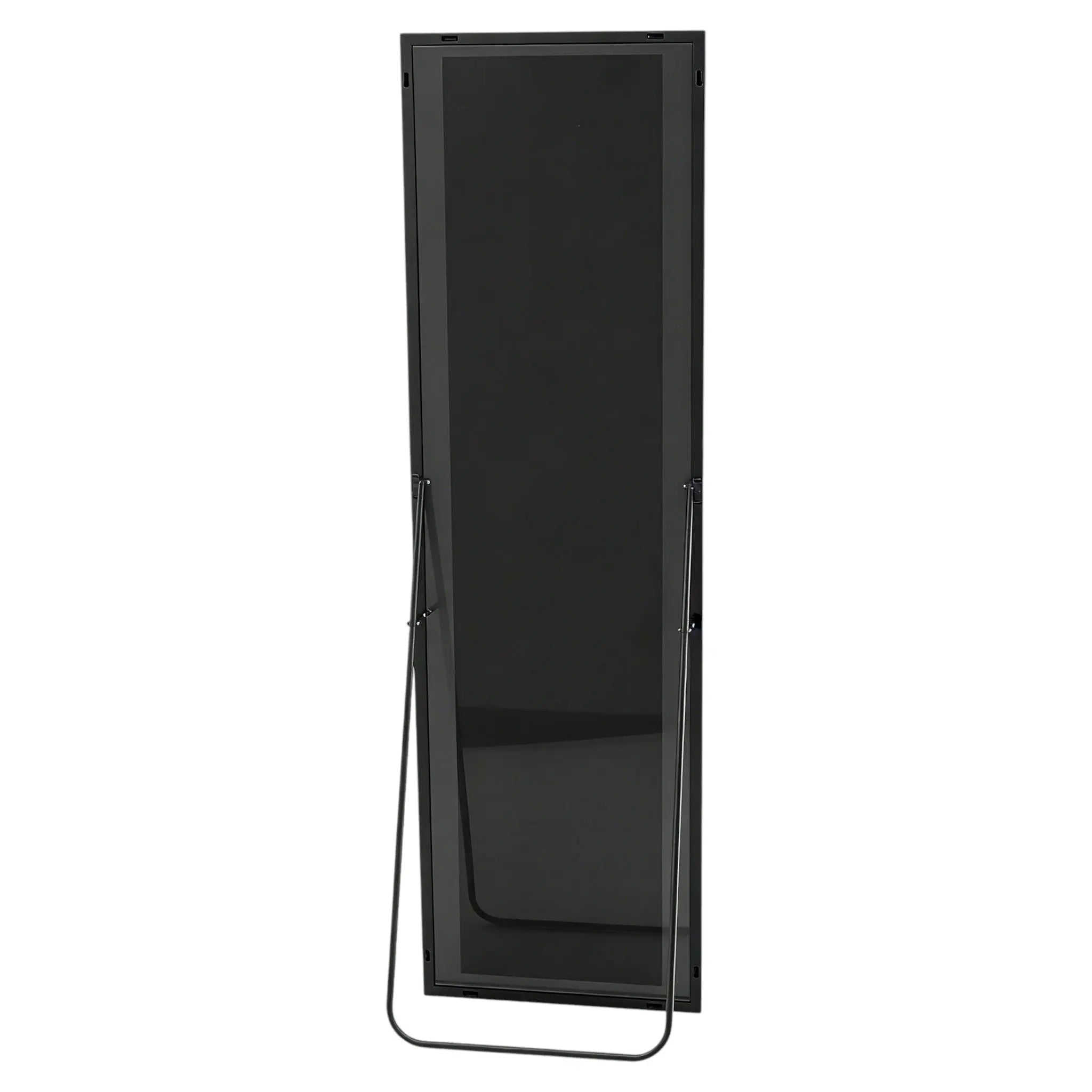 64" Black Aluminum Freestanding And Wall Mounted Framed Full Length Mirror Homeroots Bed & Bath