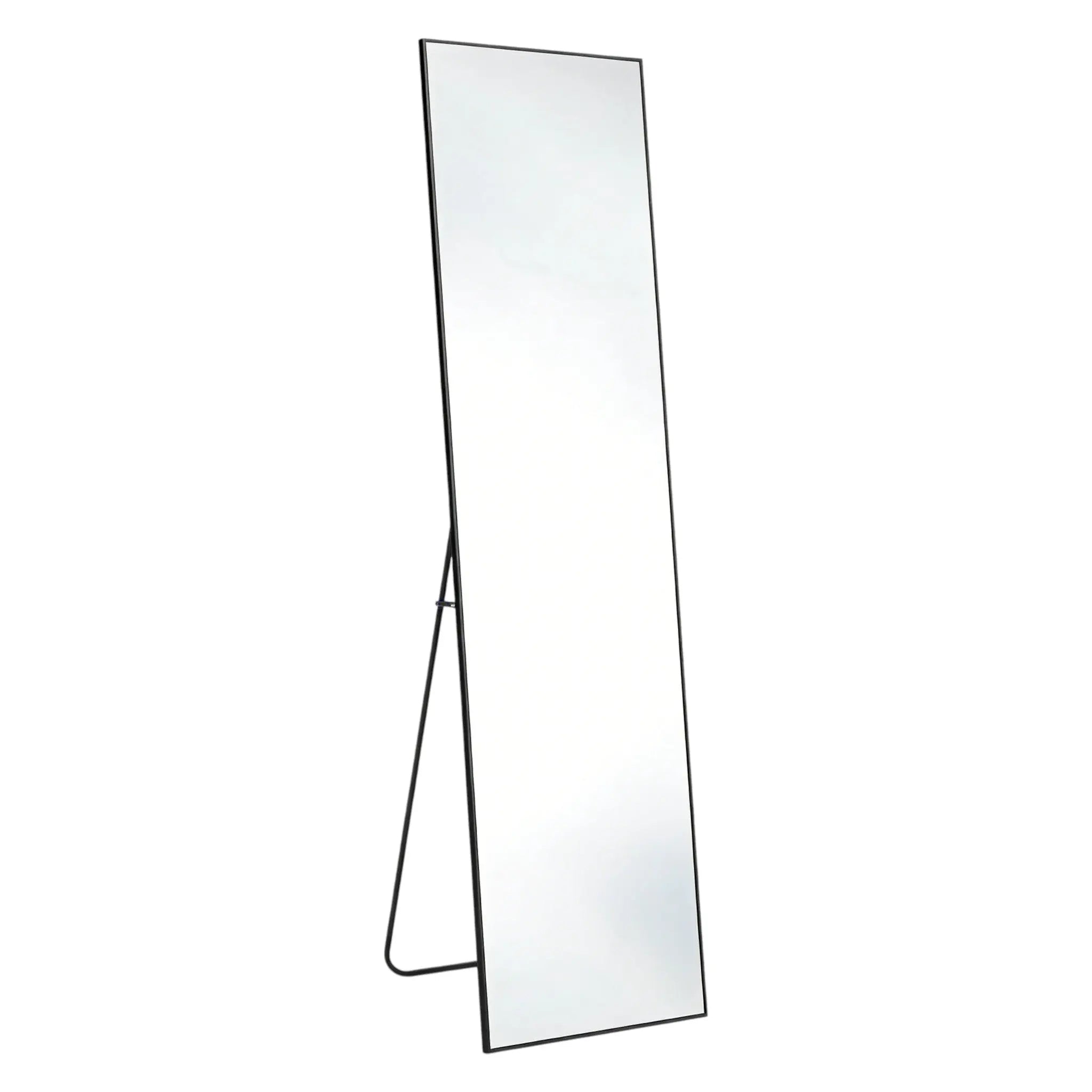 64" Black Aluminum Freestanding And Wall Mounted Framed Full Length Mirror Homeroots Bed & Bath