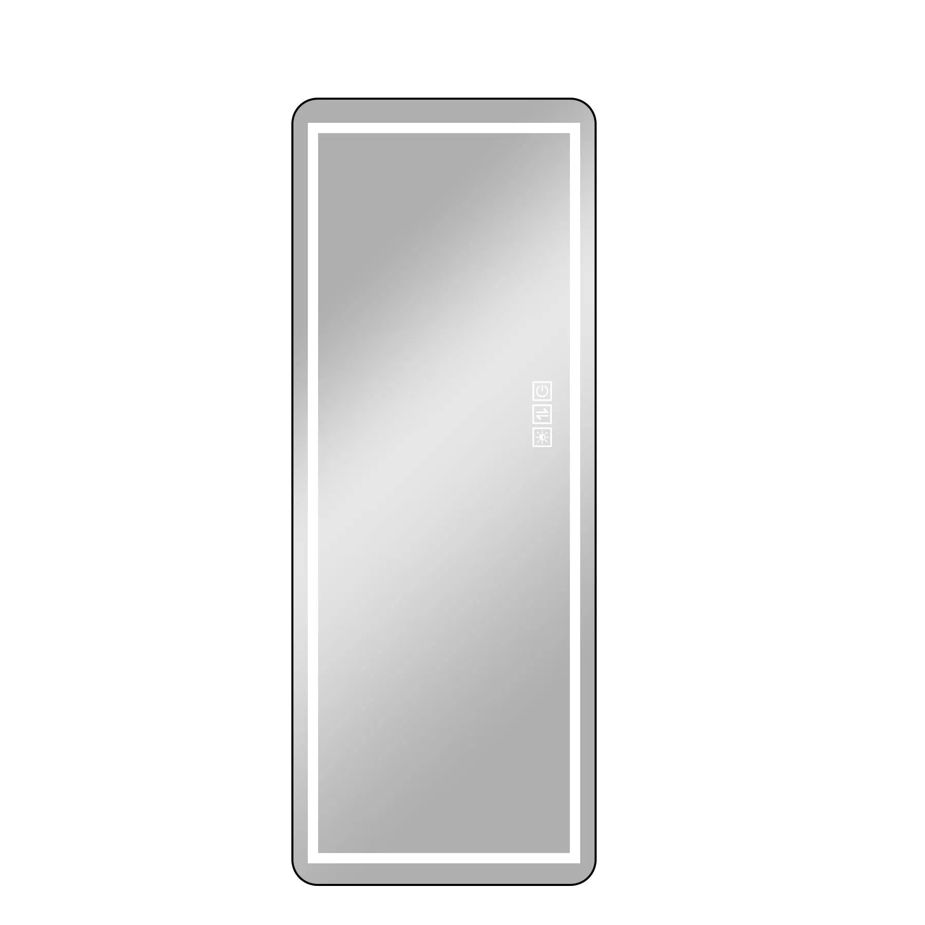 64" Black Aluminum Lighted Wall Mounted And Freestanding Framed Full Length Mirror Homeroots Bed & Bath