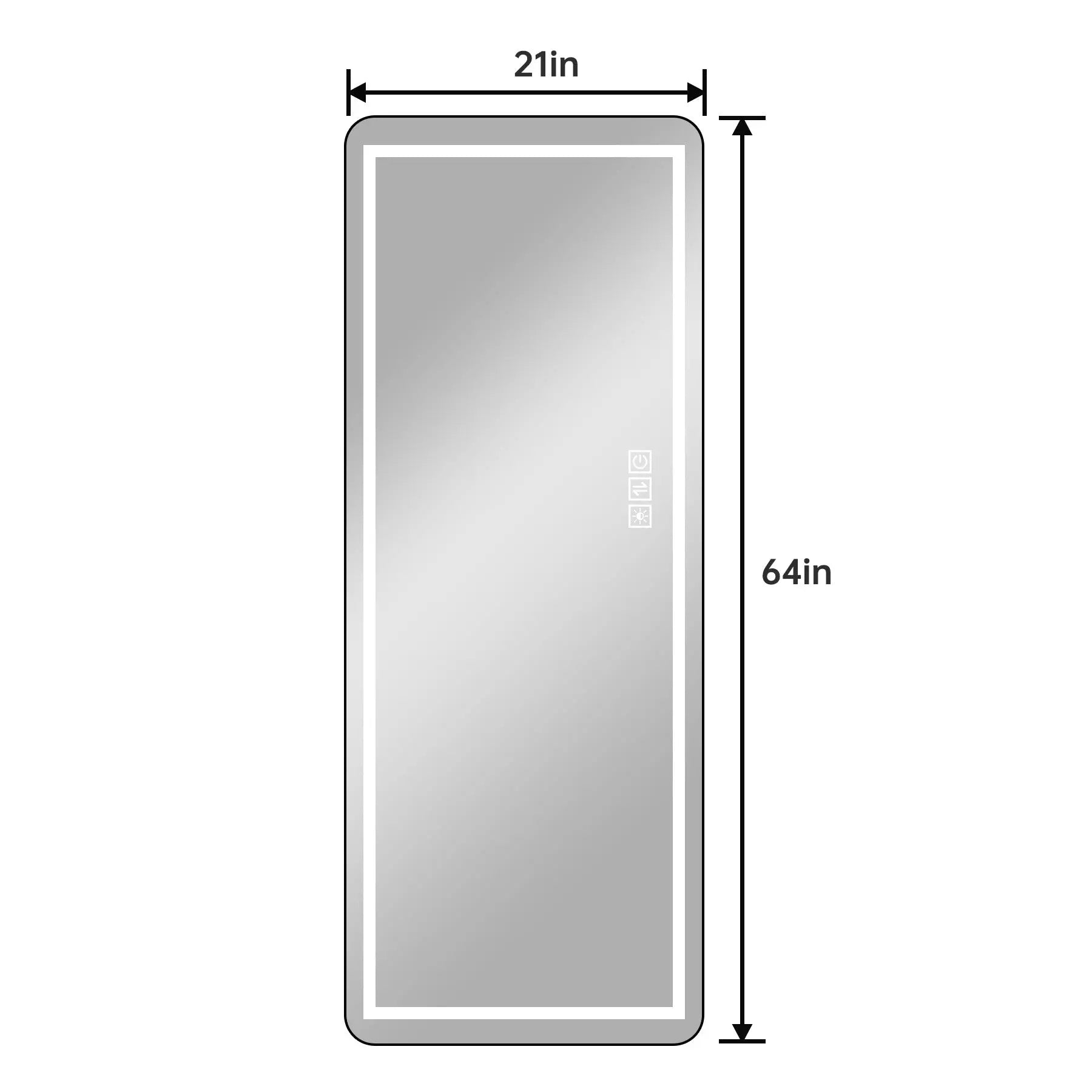 64" Black Aluminum Lighted Wall Mounted And Freestanding Framed Full Length Mirror Homeroots Bed & Bath