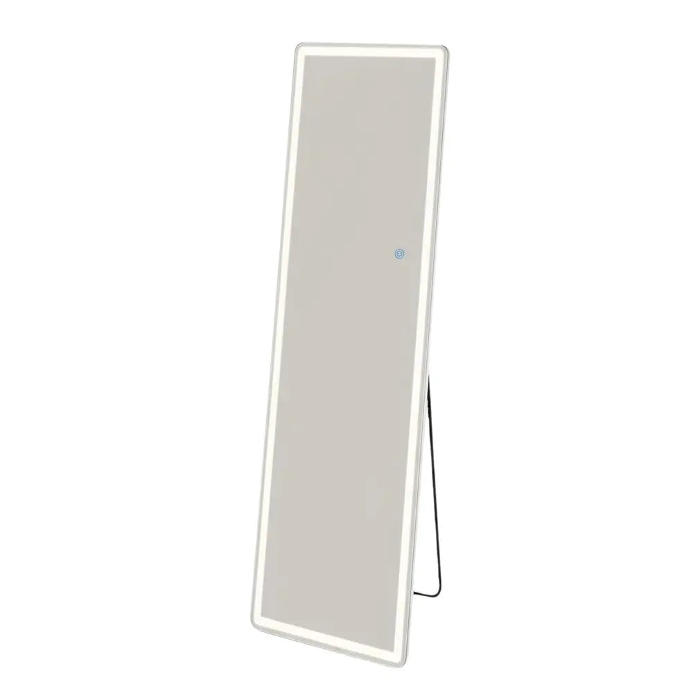 64" Clear Lighted Freestanding and Wall Mount Frameless Full Length Mirror Homeroots Bed & Bath