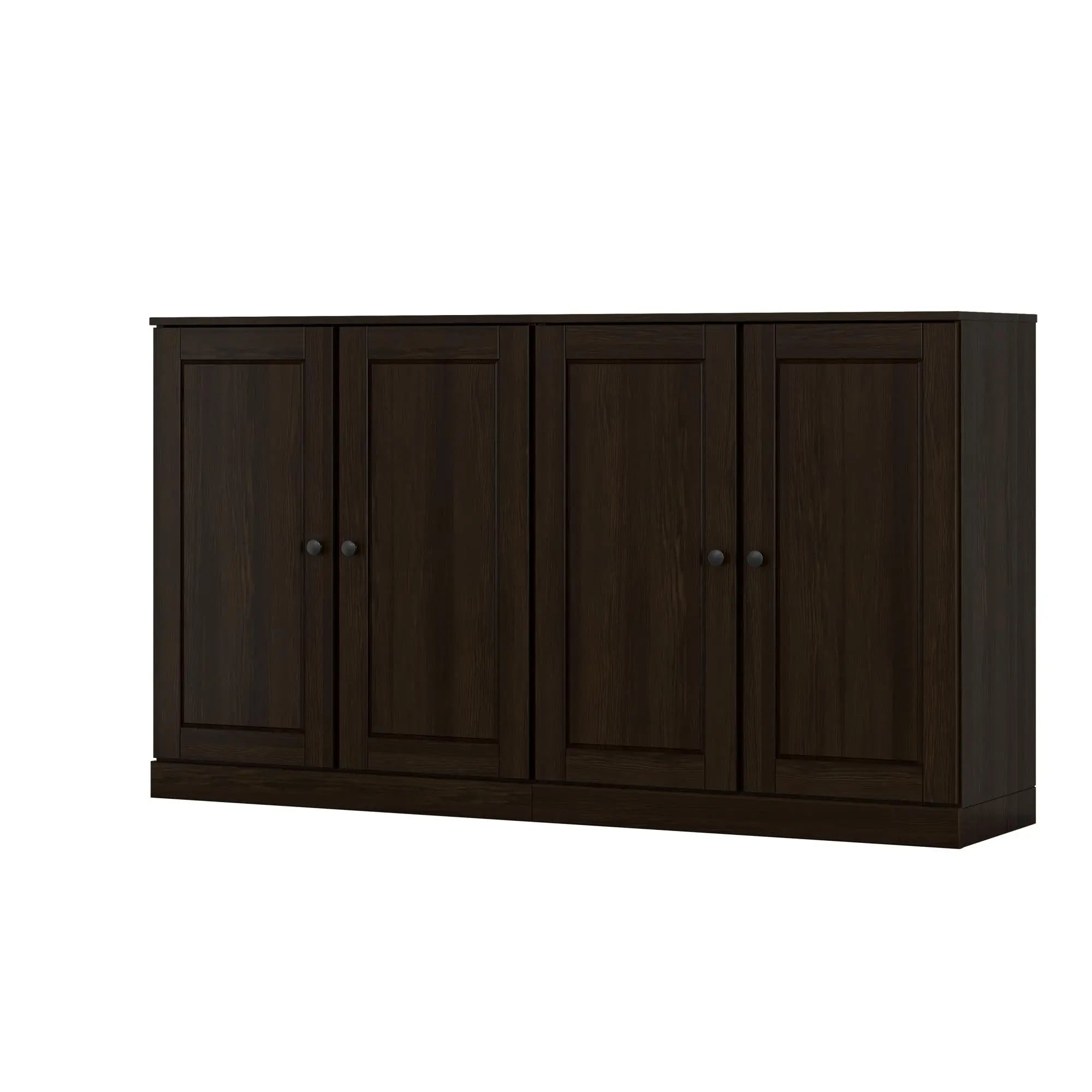 64" Espresso Solid Wood Sideboard With Two Doors Homeroots Kitchen & Dining
