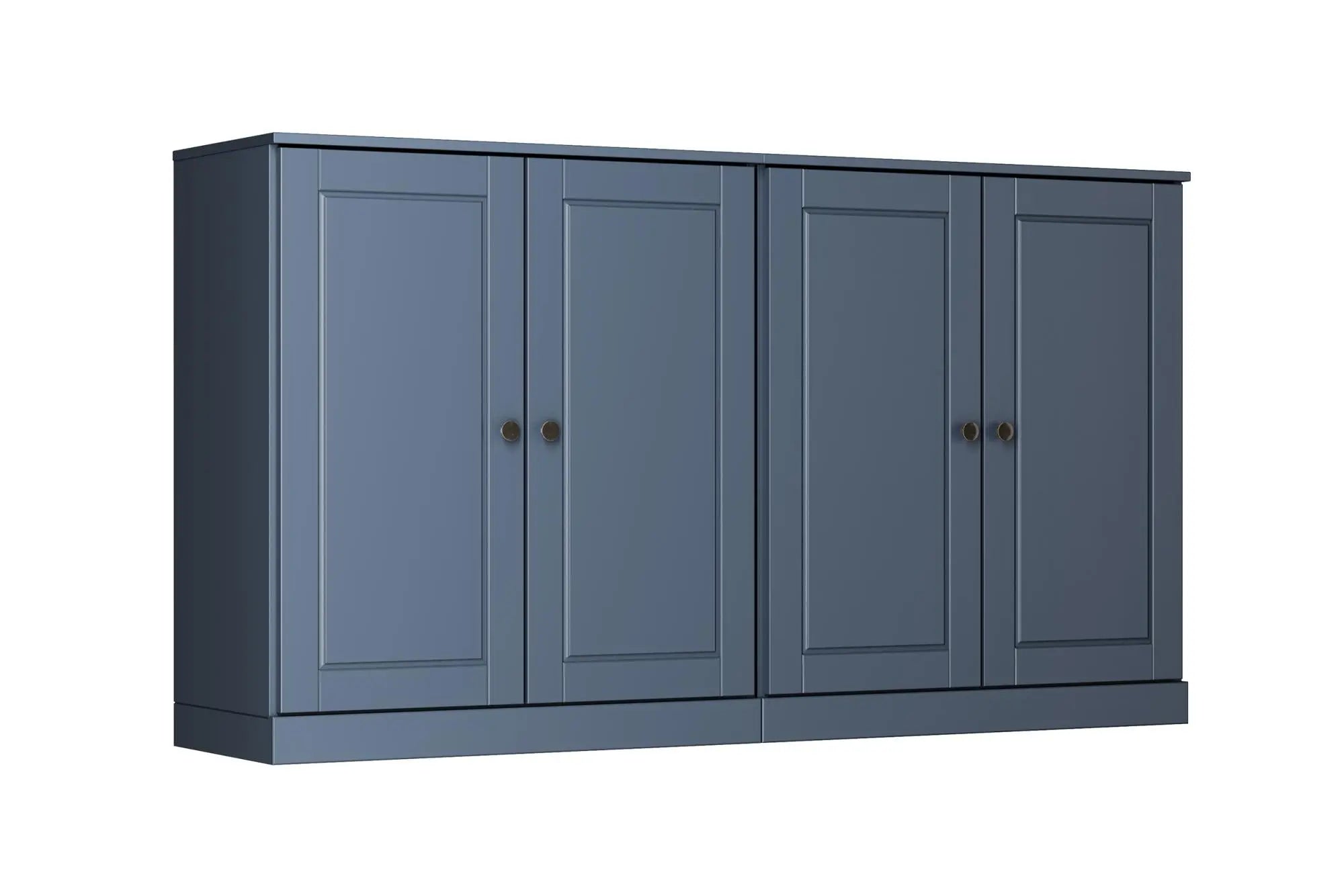 64" French Blue Solid Wood Sideboard With Two Doors Homeroots Kitchen & Dining
