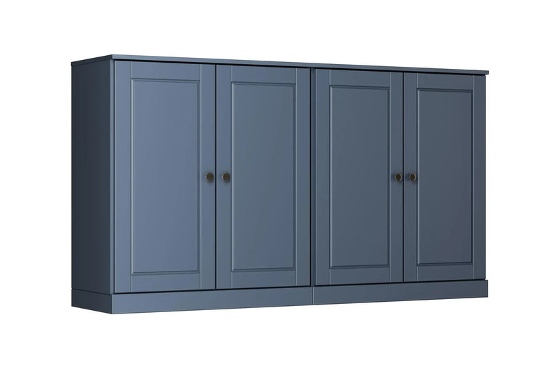 64" French Blue Solid Wood Sideboard With Two Doors Homeroots Kitchen & Dining