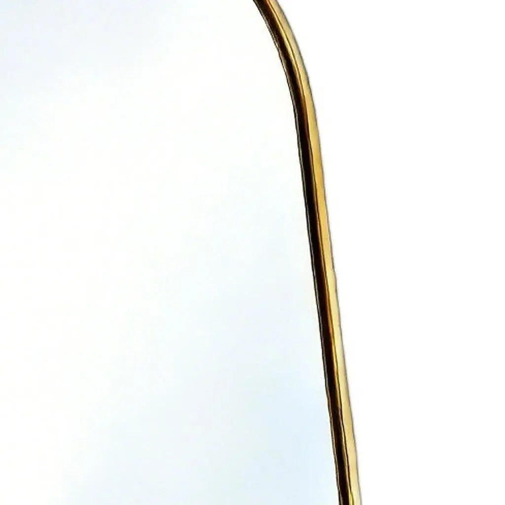 64" Gold Aluminum Arch Freestanding And Wall Mounted Framed Full Length Mirror Homeroots Bed & Bath
