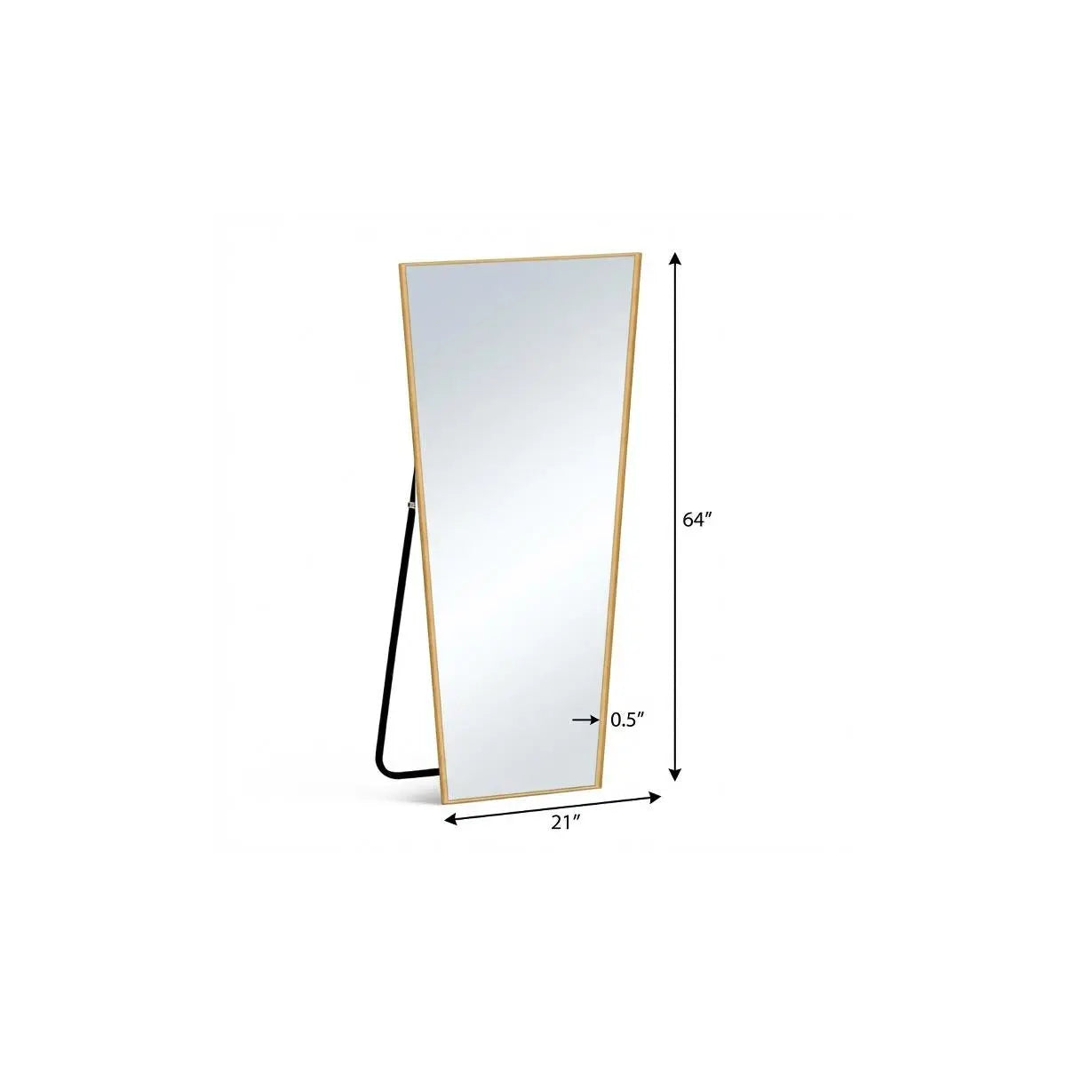 64" Gold Aluminum Freestanding And Wall Mounted Framed Full Length Mirror Homeroots Bed & Bath