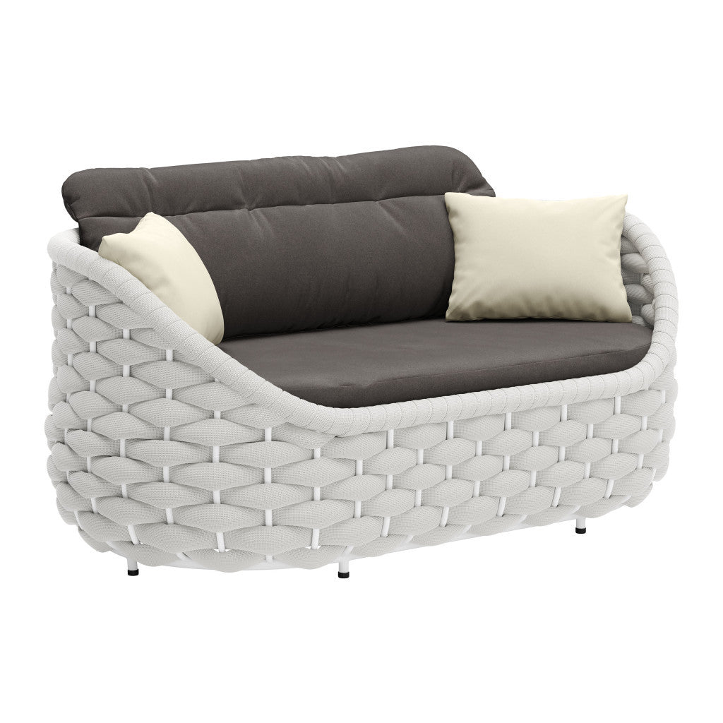 64" Gray Polypropylene Olefin Sofa - GreatEagleInc