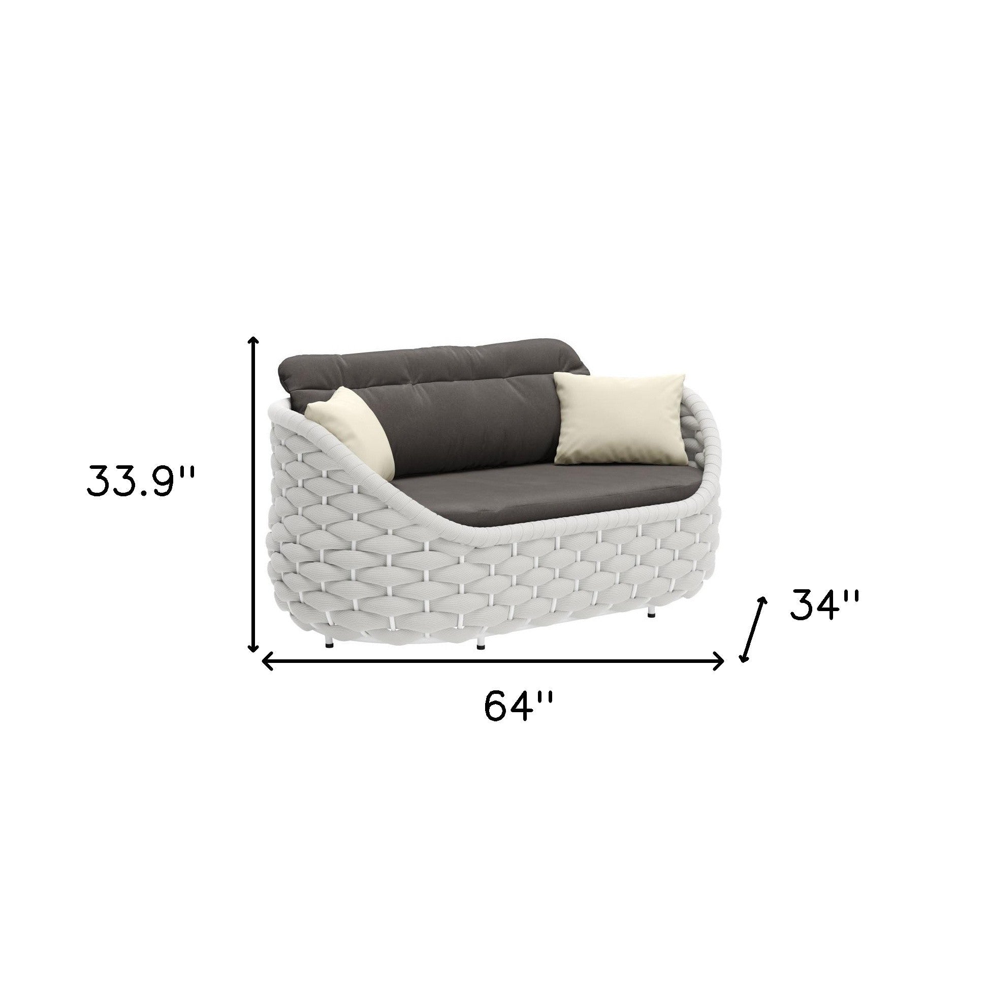 64" Gray Polypropylene Olefin Sofa - GreatEagleInc