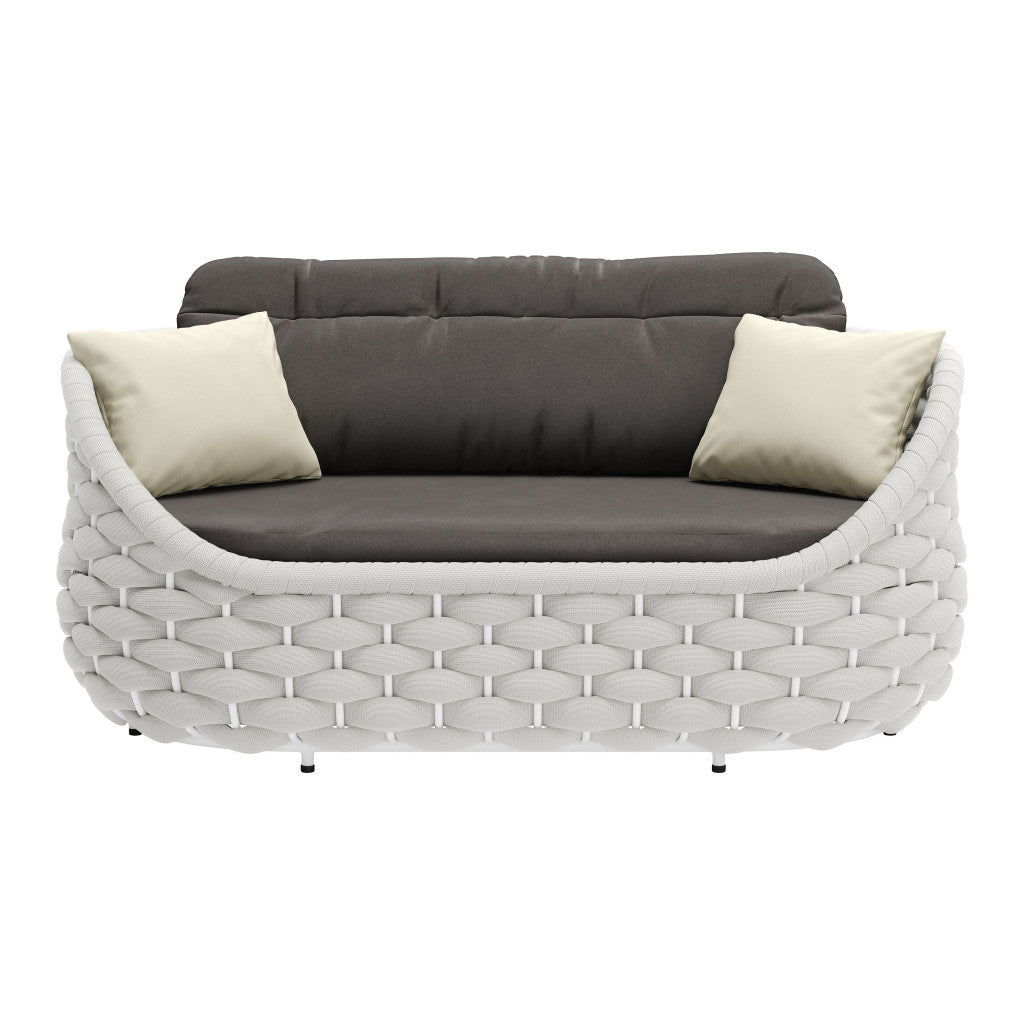 64" Gray Polypropylene Olefin Sofa - GreatEagleInc
