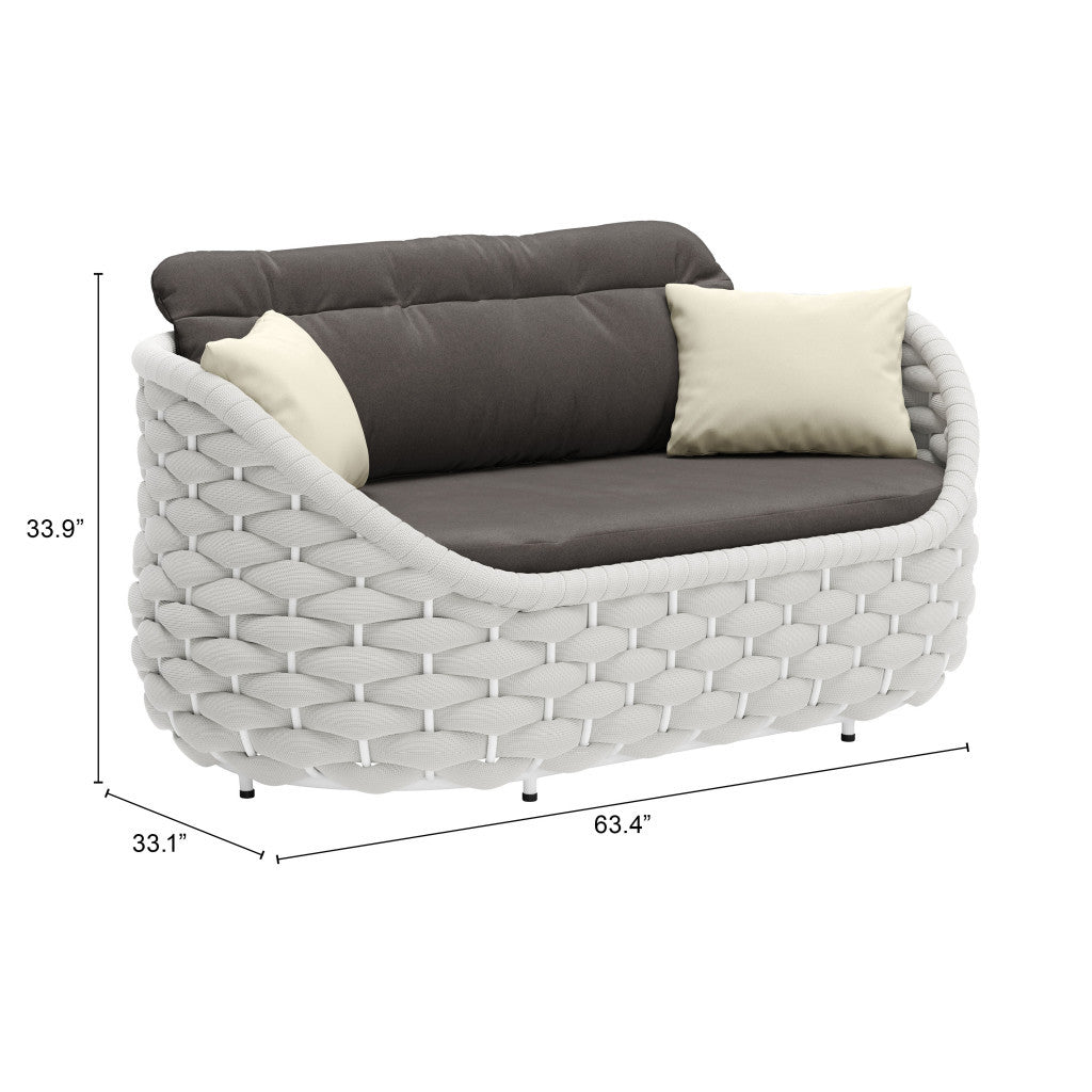 64" Gray Polypropylene Olefin Sofa - GreatEagleInc