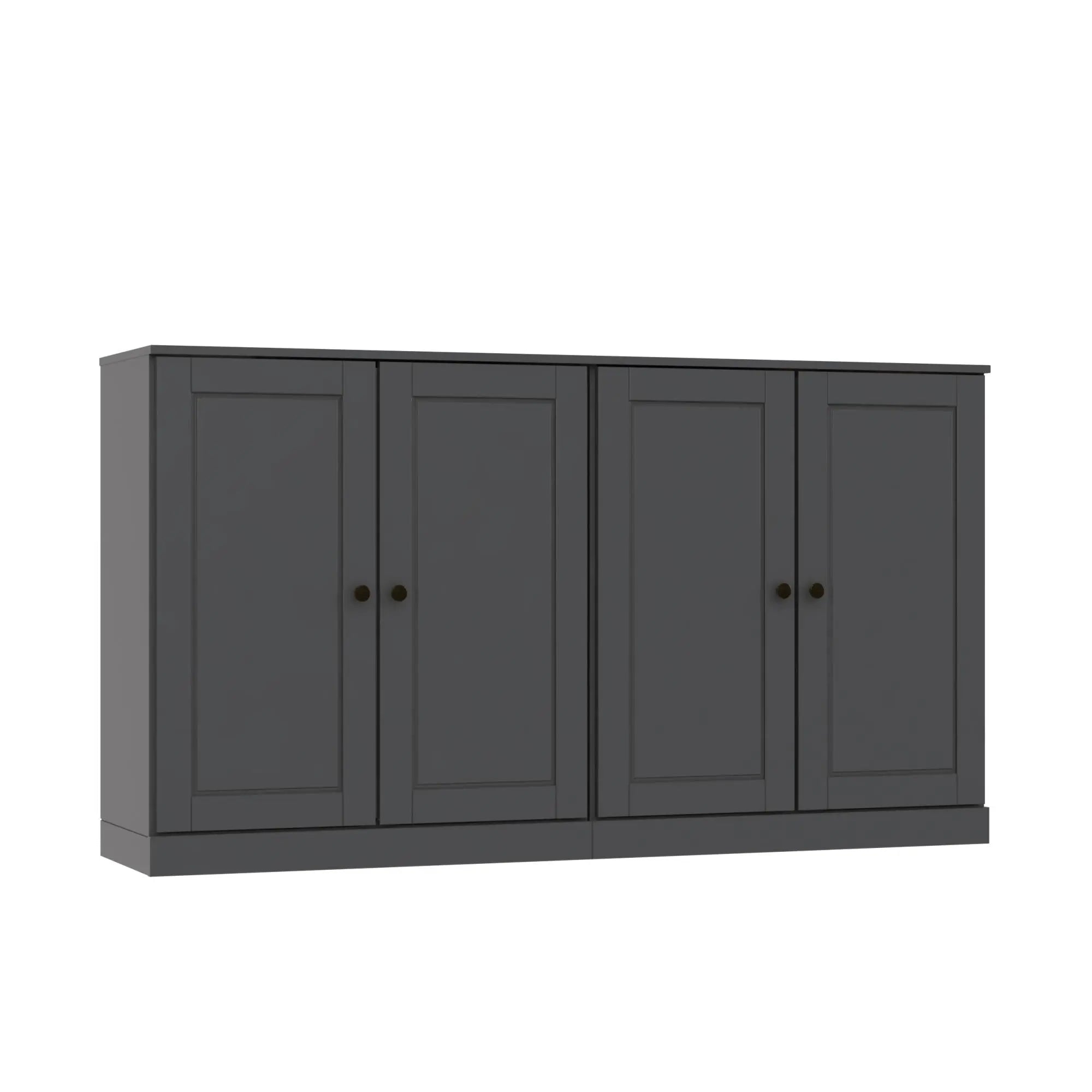 64" Gray Solid Wood Sideboard With Two Doors Homeroots Kitchen & Dining