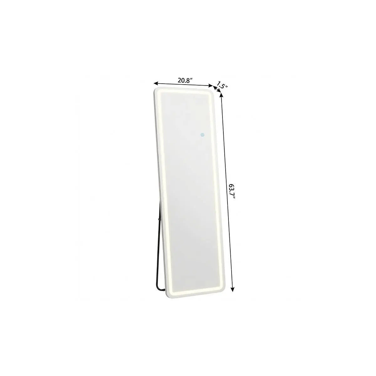 64" Lighted Wall Mount Leaning Or Freestanding Frameless Full Length Mirror Homeroots Bed & Bath