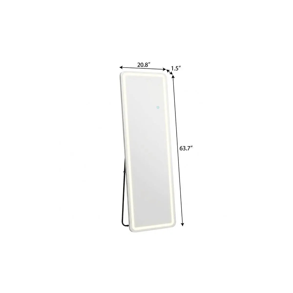 64" Silver Lighted Freestanding And Wall Mounted Framed Full Length Mirror Homeroots Bed & Bath