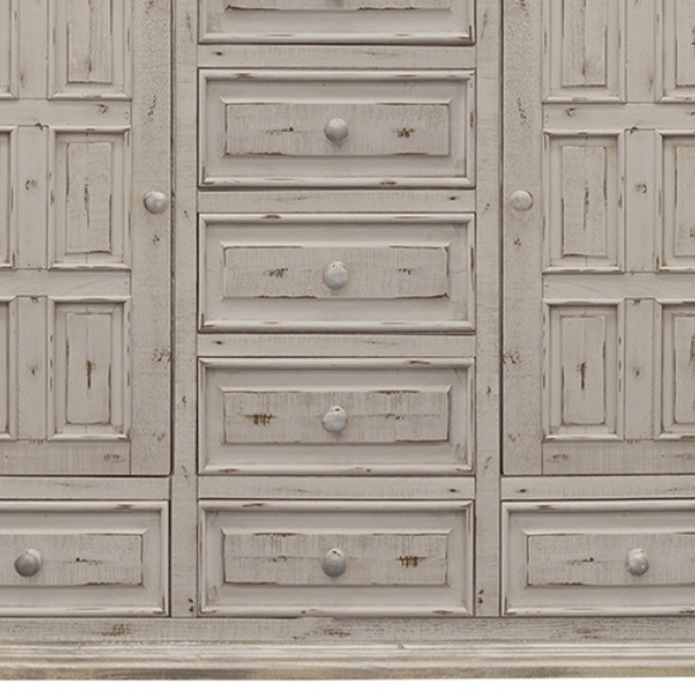 64" White Solid Wood Seven Drawer Gentlemans Chest - GreatEagleInc