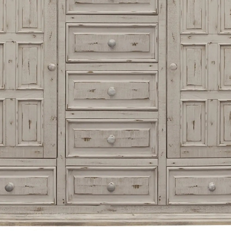 64" White Solid Wood Seven Drawer Gentlemans Chest - GreatEagleInc