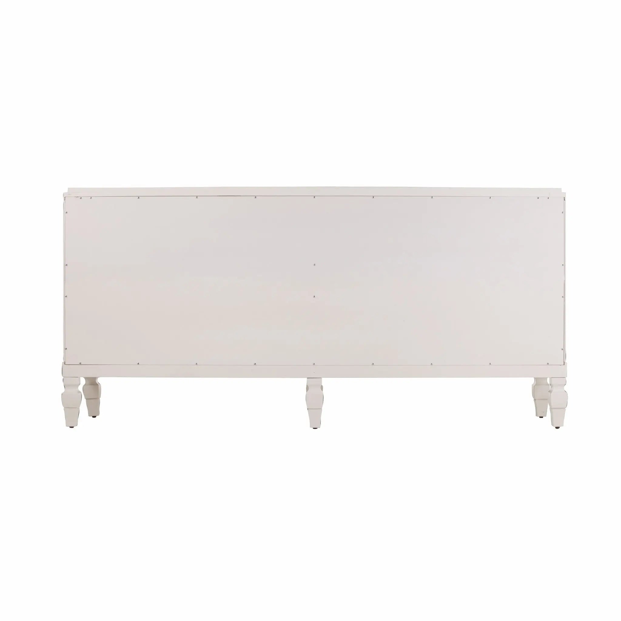 64" White Solid Wood Sideboard with Four Doors Homeroots Kitchen & Dining
