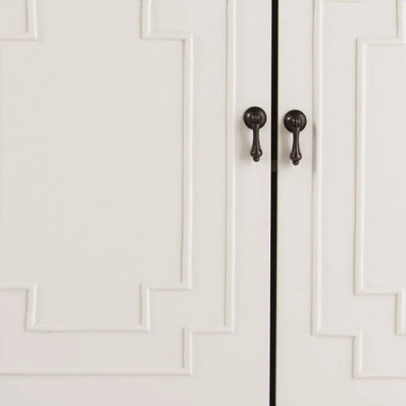 64" White Solid Wood Sideboard with Four Doors Homeroots Kitchen & Dining