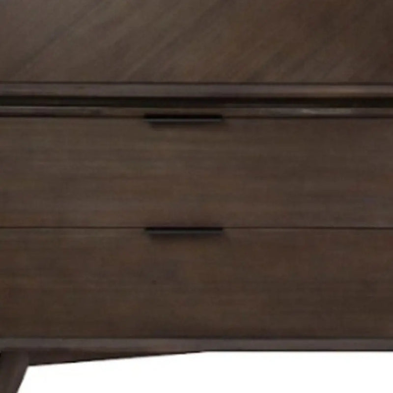 65" Acacia Solid Wood Six Drawer Double Dresser Homeroots Bed & Bath