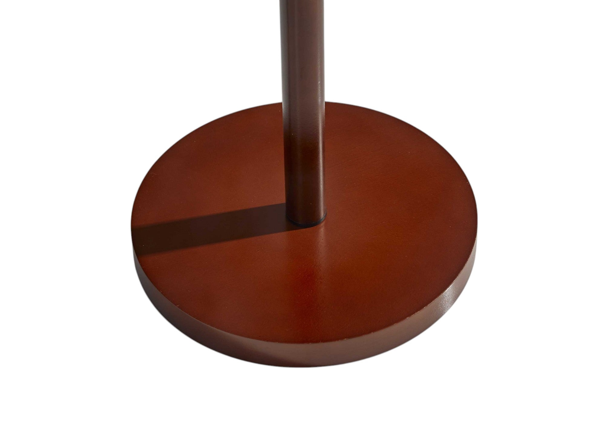 65" Brown Solid Wood Floor Lamp With Beige Linen Drum Shade - GreatEagleInc