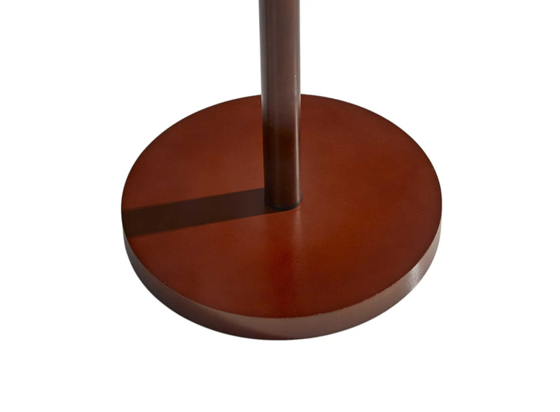 65" Brown Solid Wood Floor Lamp With Beige Linen Drum Shade - GreatEagleInc